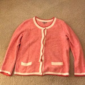 Gap Coral Cardigan with White Accents